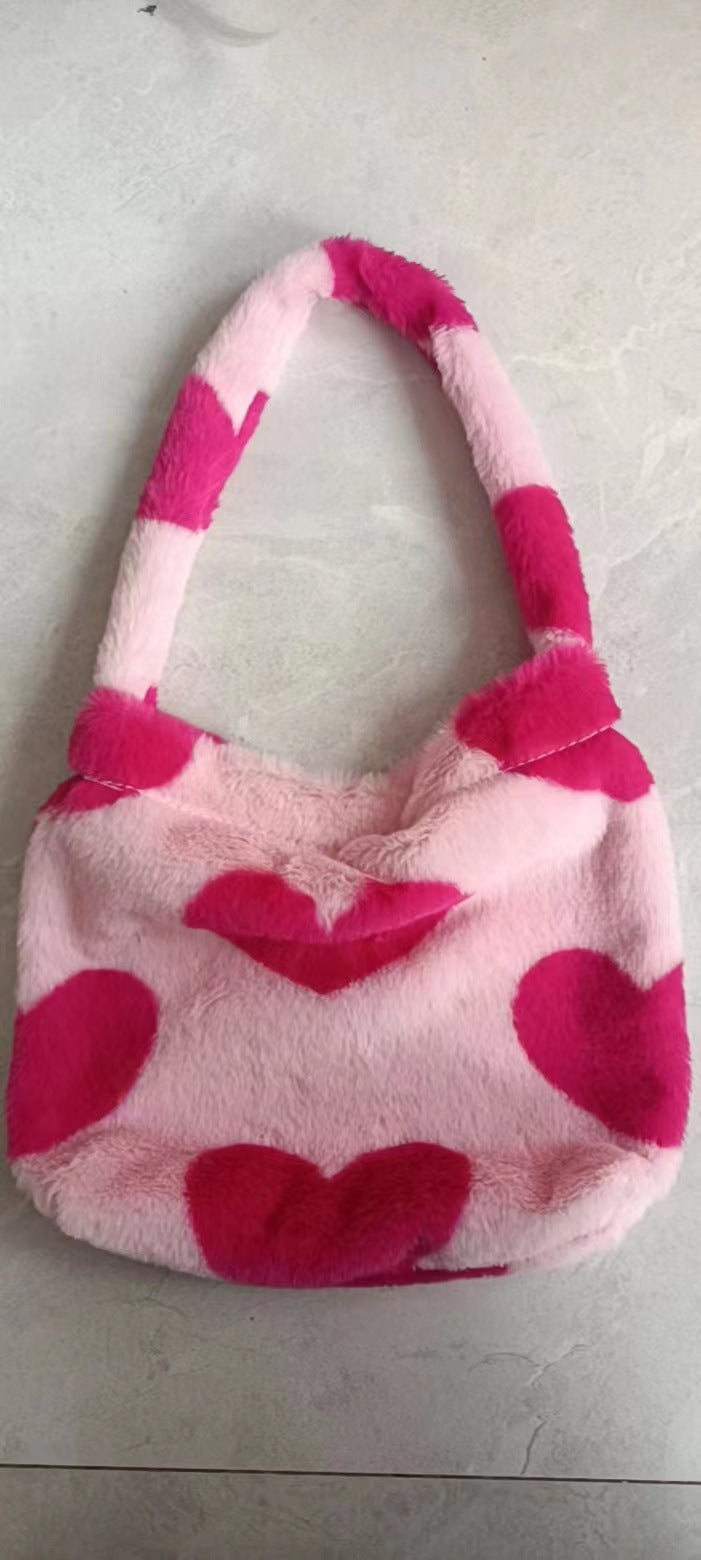 Love Fashion Casual Fluffy Shoulder Bag