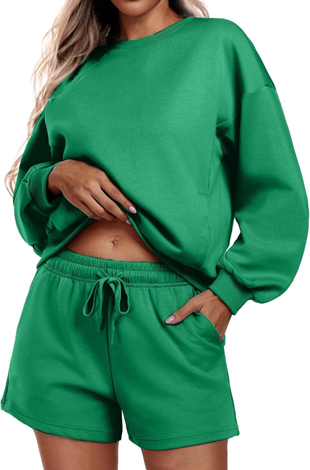 Women's Long-sleeve And Shorts Casual Sportswear Set