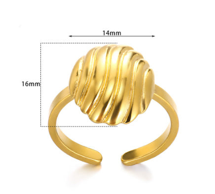 Ocean Wind Starfish Shell Stainless Steel Open Gold-plated Women's Vacation Jewelry