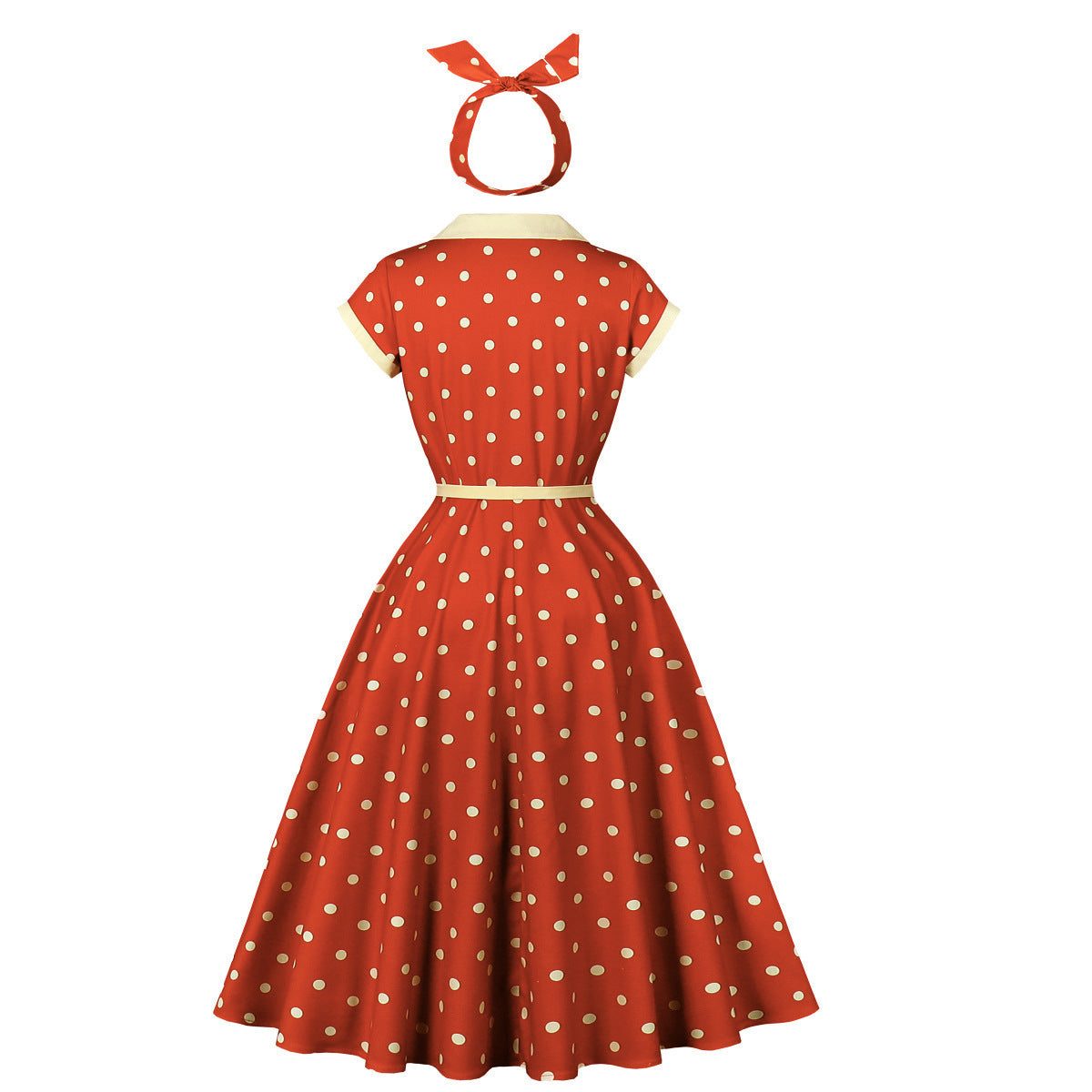 Hong Kong Style Nostalgic Retro Girly Polka Dot Temperament Dress