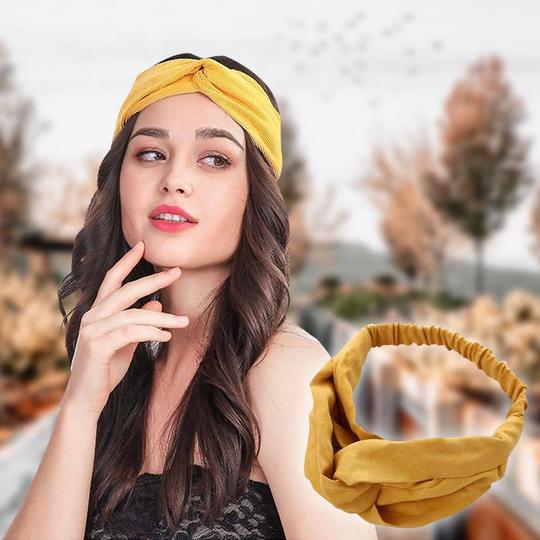 Vintage Cross Knot Suede Headband