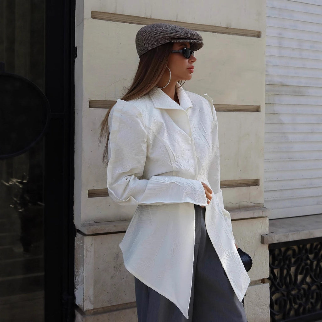 Women's Vintage Slit Fashion Waist-cinching Shirt