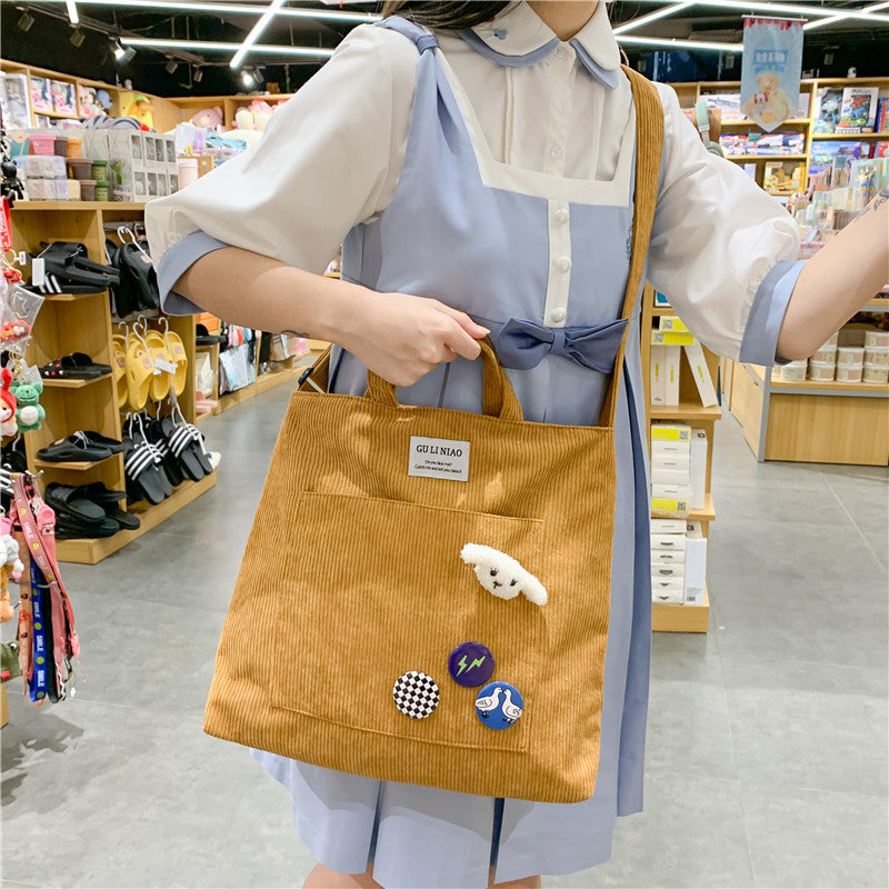 Women's Literary Large Capacity Messenger Canvas Bag