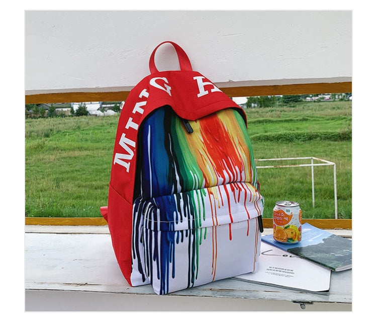Rainbow Backpack Homosexual School Bag Canvas Back