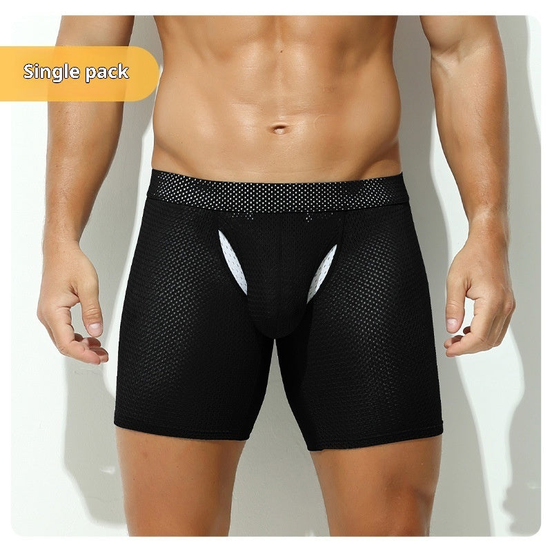 Ice Mesh Breathable Mesh Sport Men's Boxer Running Shorts