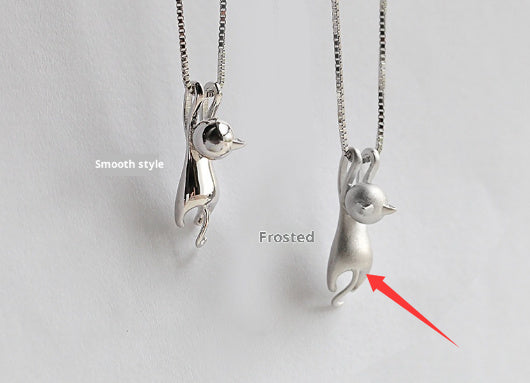 S925 Sterling Silver Necklace Cute Cat Sterling Silver Necklace