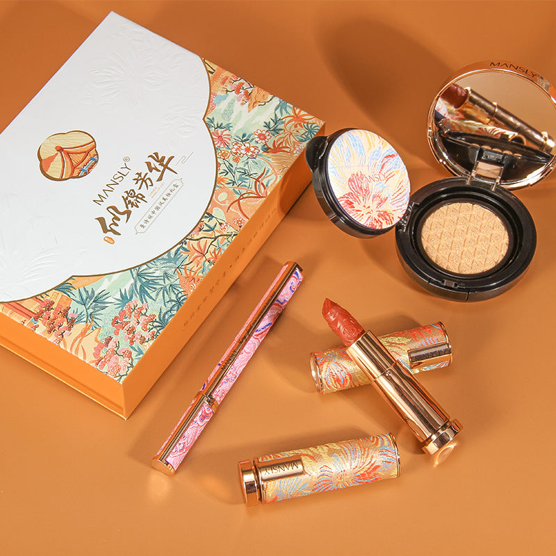 Cosmetic Carved Lipstick Air Cushion BB Liquid Eyeliner Set Box