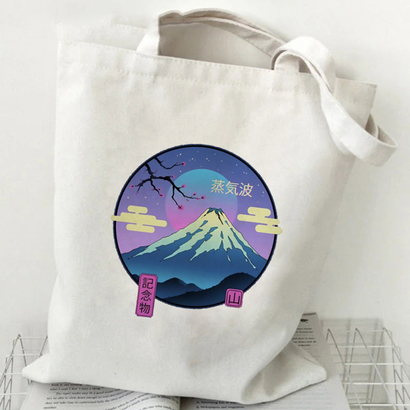 Printed Canvas Handbag Shopping Bag