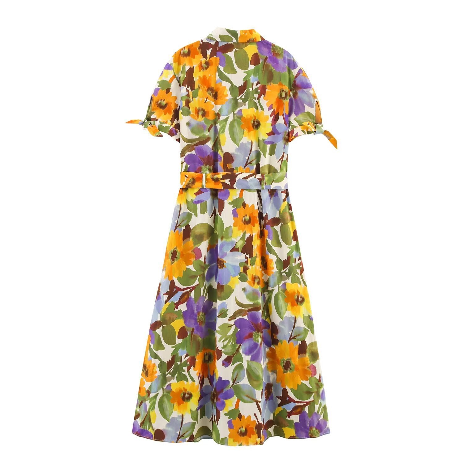 Stylish And Gentle Floral Belt Dress