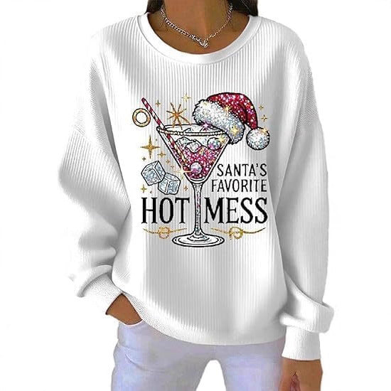 Trendy Women's Round Neck Pullover Sweatshirt