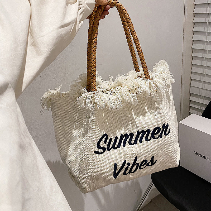 Women's Fashion Simple Printed Canvas Bag