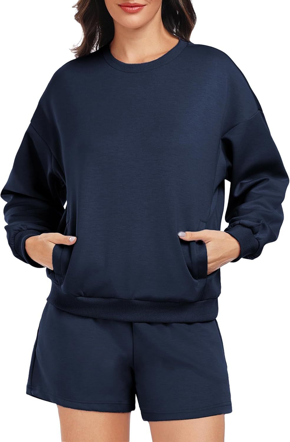 Women's Long-sleeve And Shorts Casual Sportswear Set