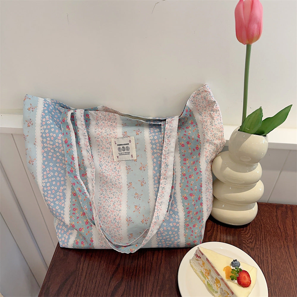 Tote Large Capacity Fashion Floral Canvas Shoulder Bag