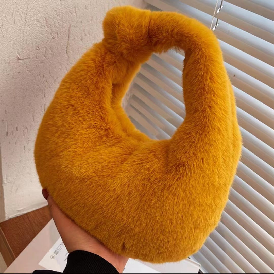 Plush Portable Dumpling Bag Fashion All-matching Daily