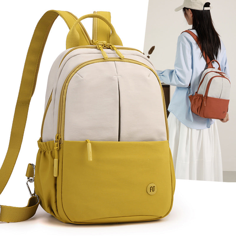 Fashion Outdoor Trendy Women's Bag Contrast Color Backpack