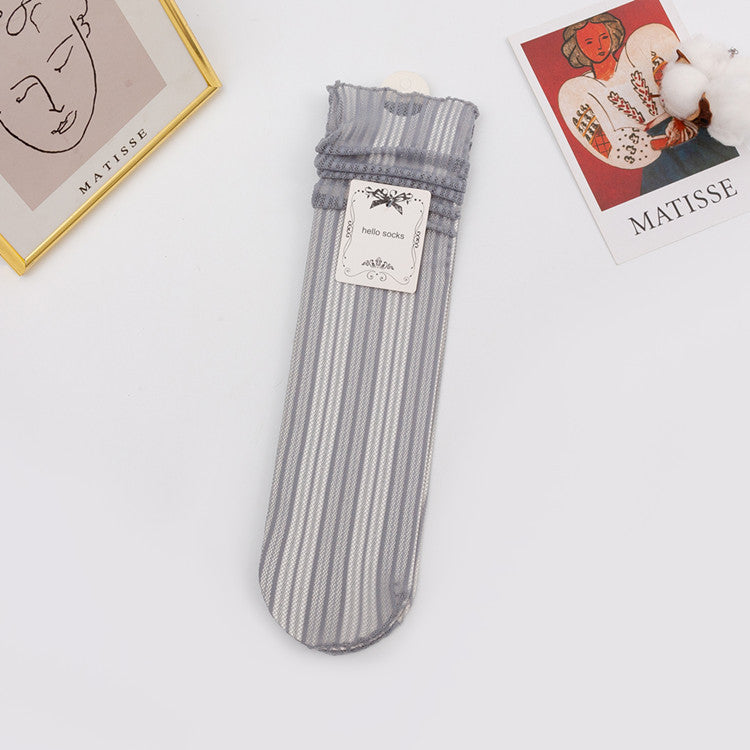 Japanese Mesh Bunching Socks Women