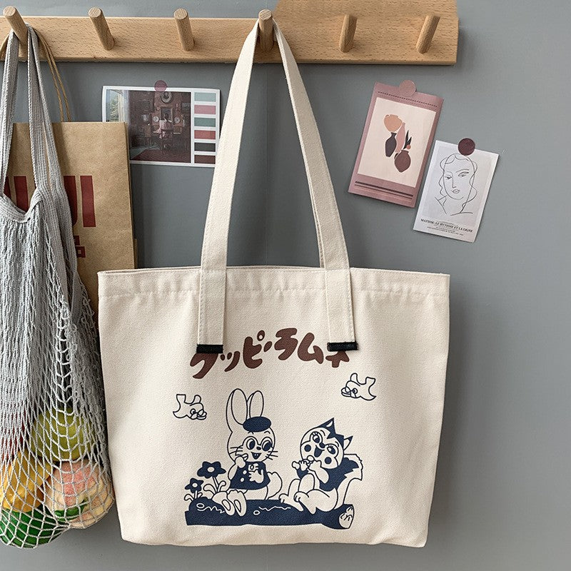 Simple Canvas Bag Shoulder For Female Students