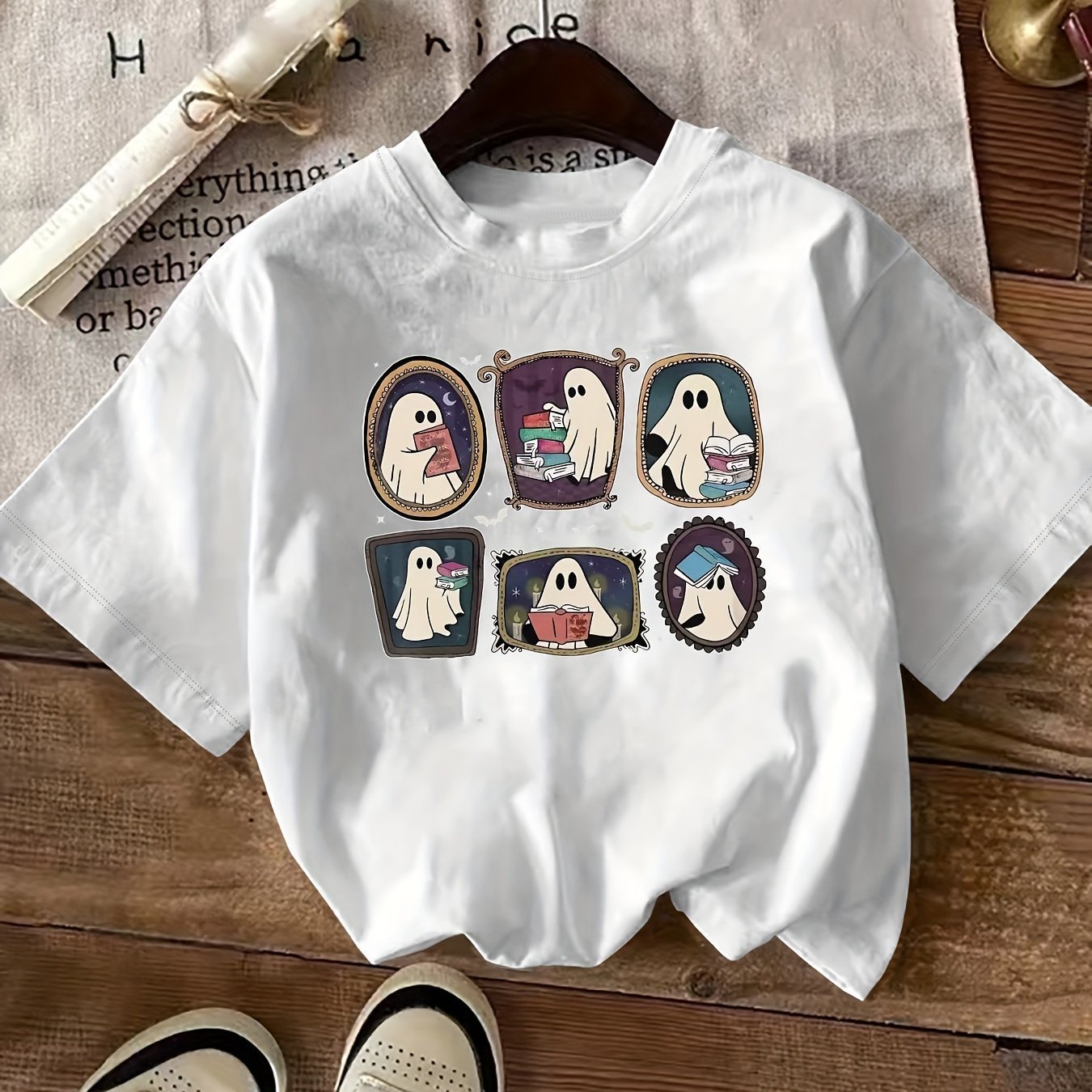 Letter Print Short-sleeve Casual Short Sleeve Round Neck Women's Clothing