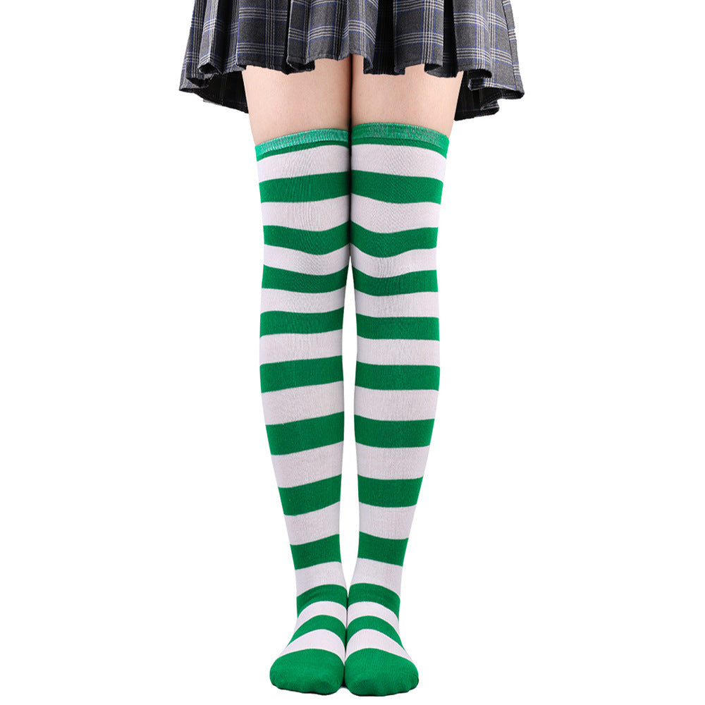 Striped Socks Hold-ups Women Over The Knee Halloween