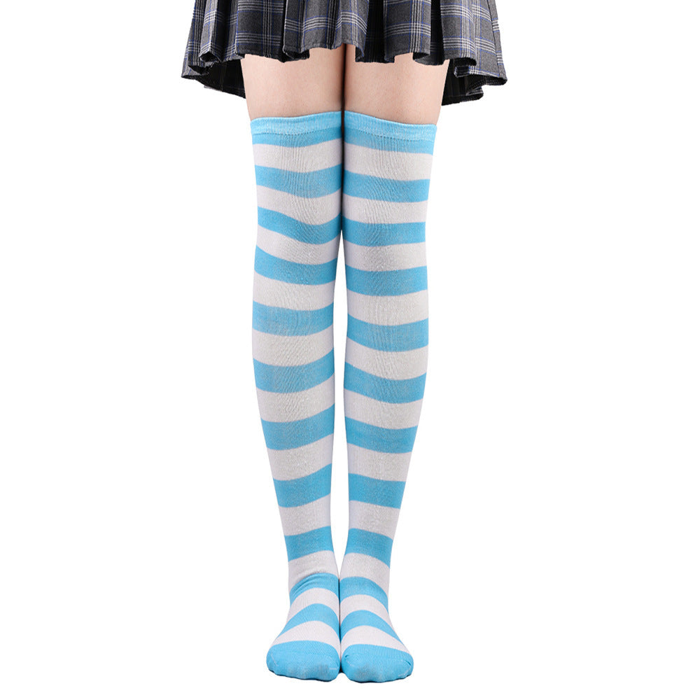 Striped Socks Hold-ups Women Over The Knee Halloween