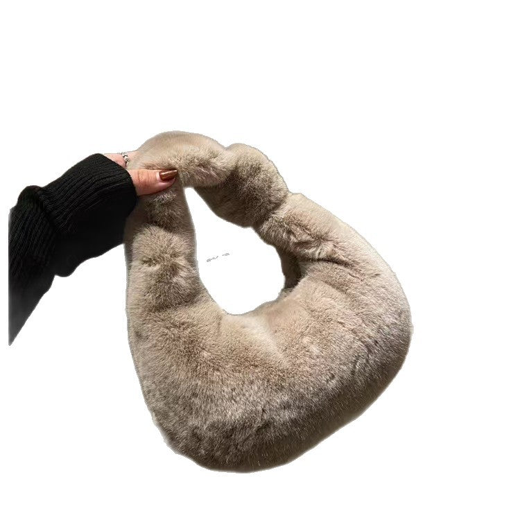 Plush Portable Dumpling Bag Fashion All-matching Daily