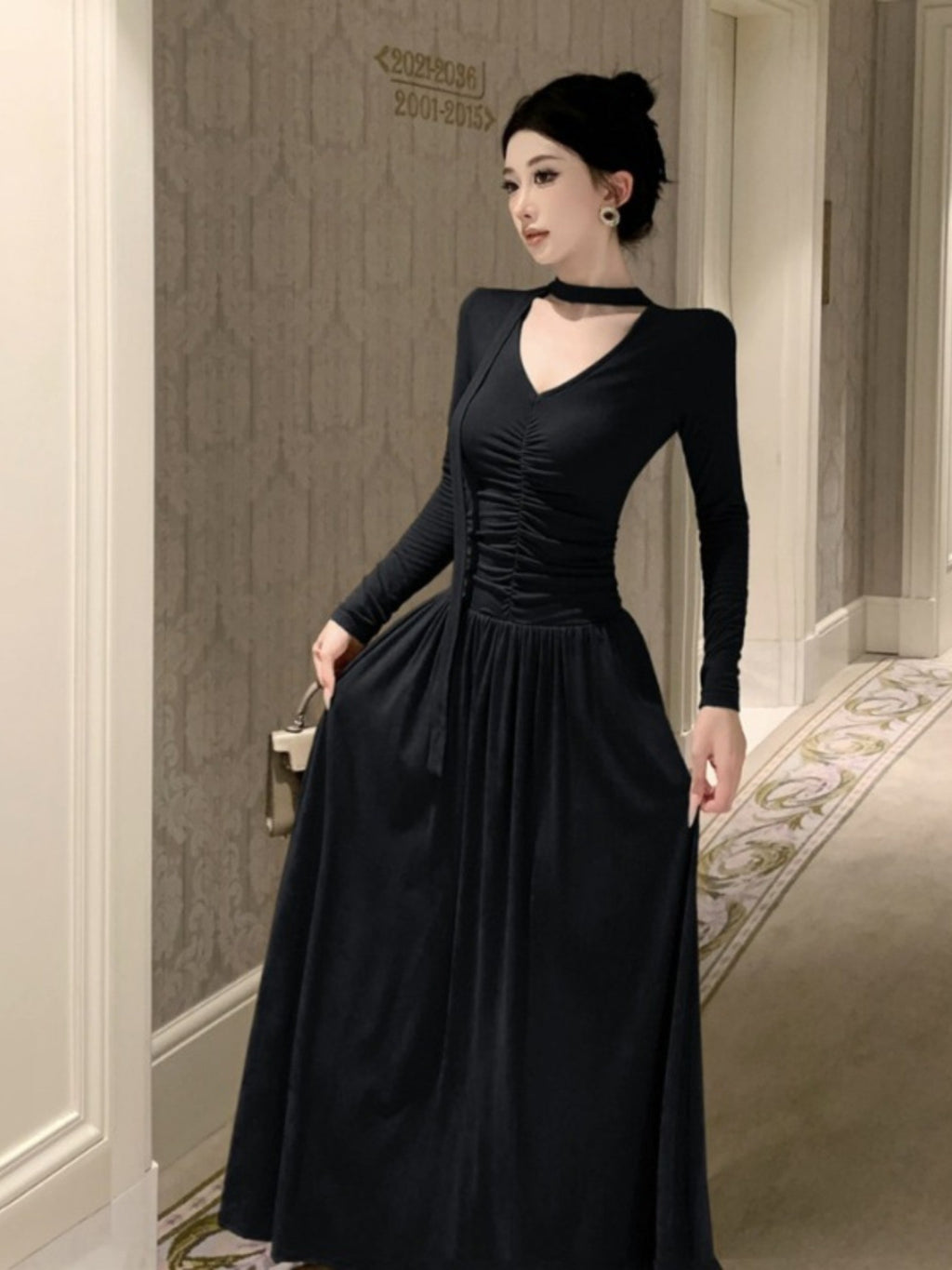 Lady's Vintage Ribbon Slim-fit Slimming Dress