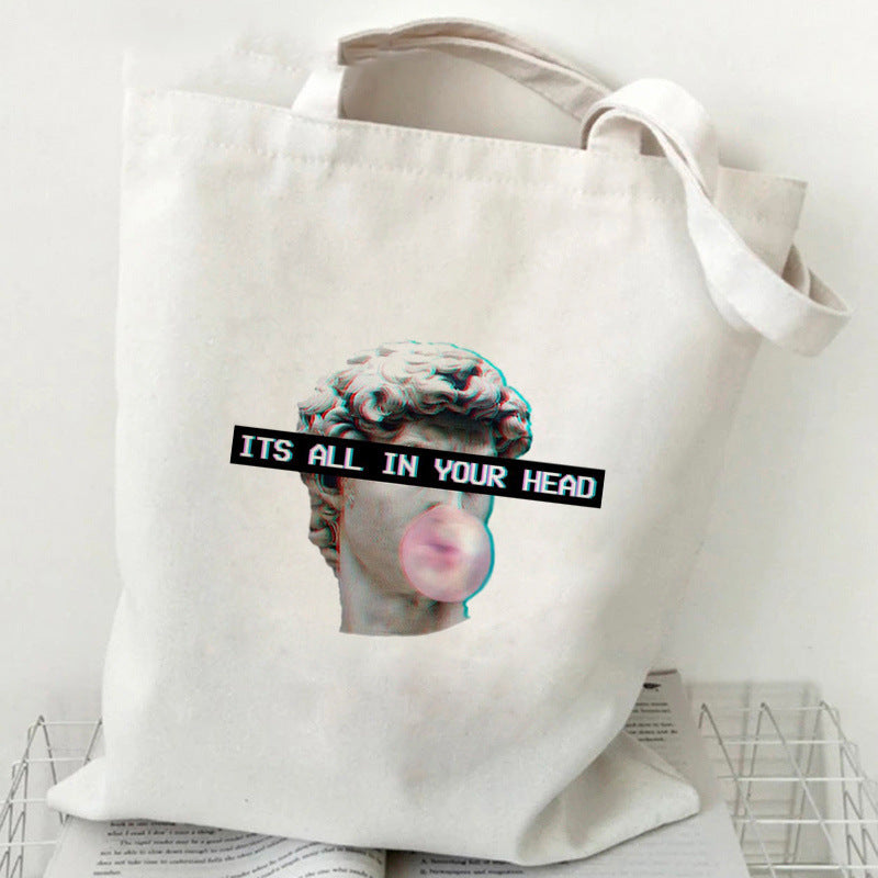 Printed Canvas Handbag Shopping Bag