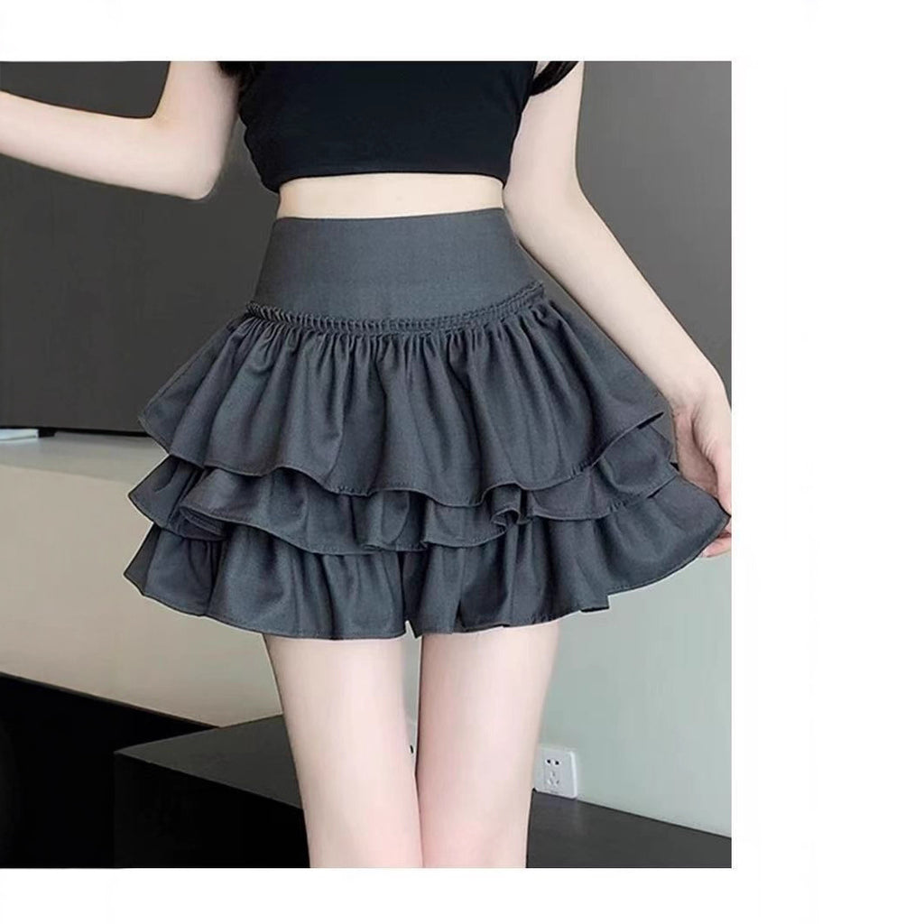 Ballet Style Sweet And Spicy Cake Puff Skirt High Waist Midi Skirt