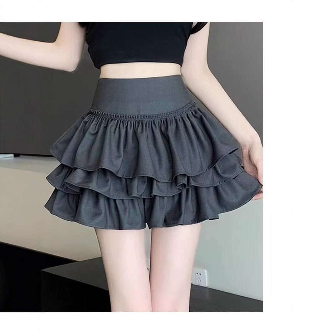 Ballet Style Sweet And Spicy Cake Puff Skirt High Waist Midi Skirt
