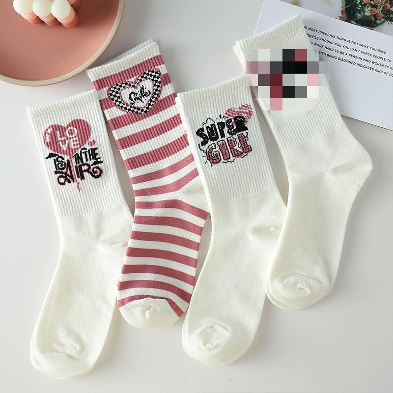 Autumn New All-matching Good-looking Mori Style Mid-calf Socks Women