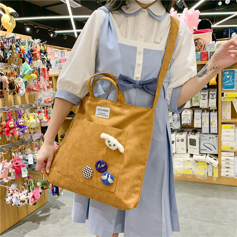 Women's Literary Large Capacity Messenger Canvas Bag