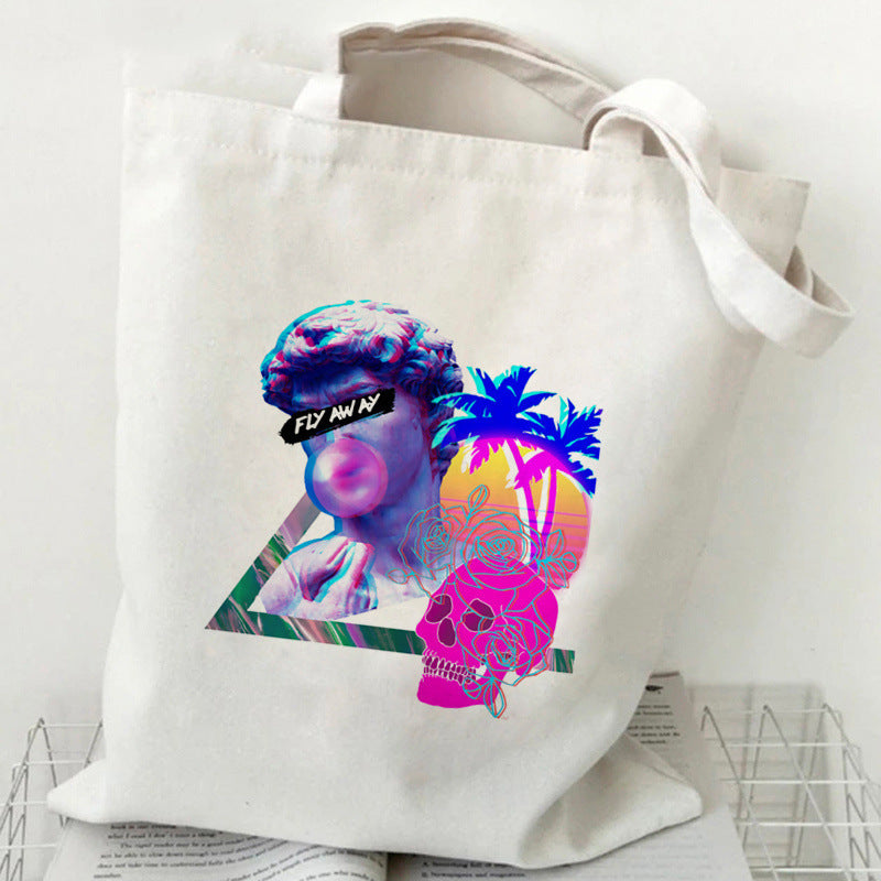 Printed Canvas Handbag Shopping Bag