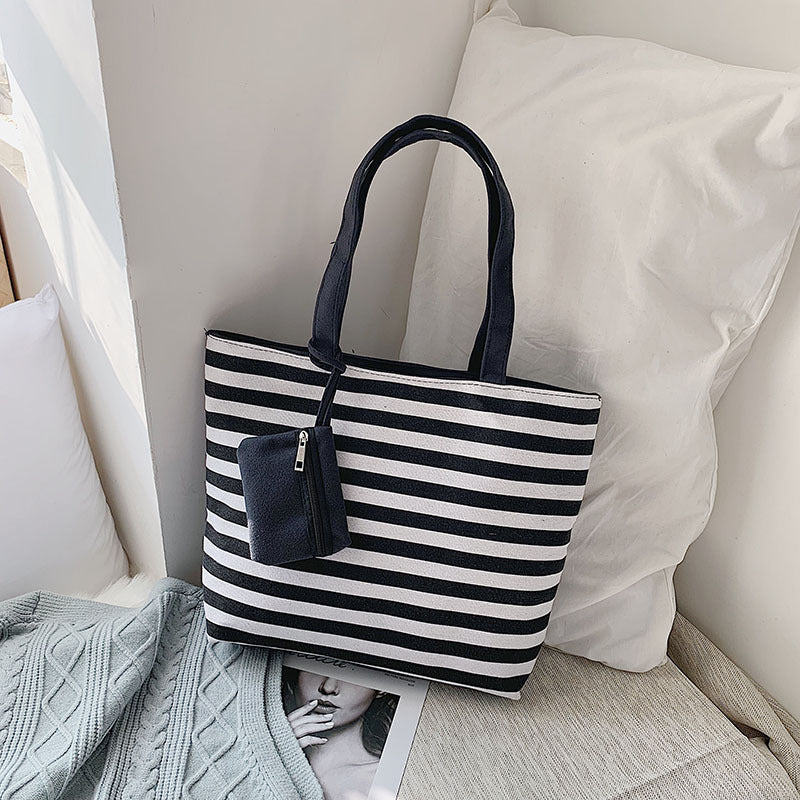 Women's Canvas Solid Color Shoulder Bag