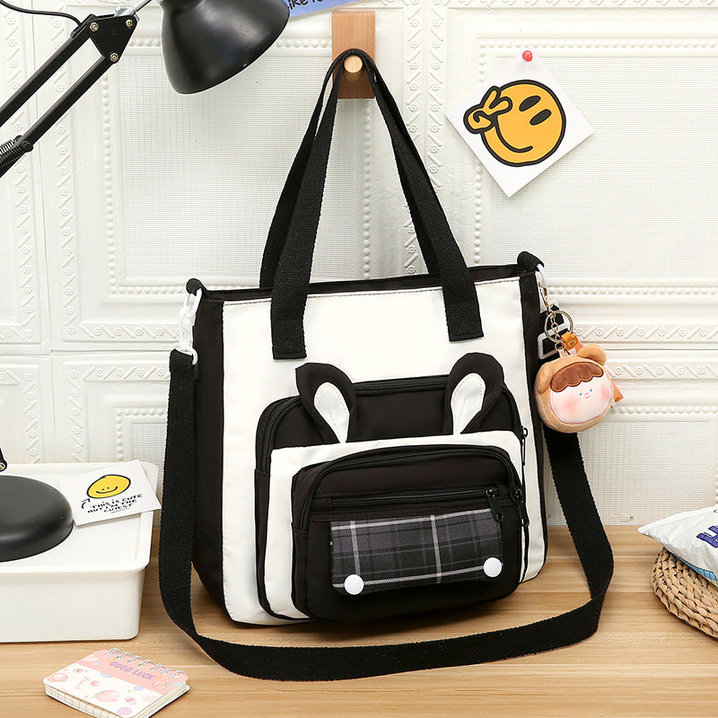Waterproof Large Capacity Cartoon Handheld Canvas Crossbody Bag