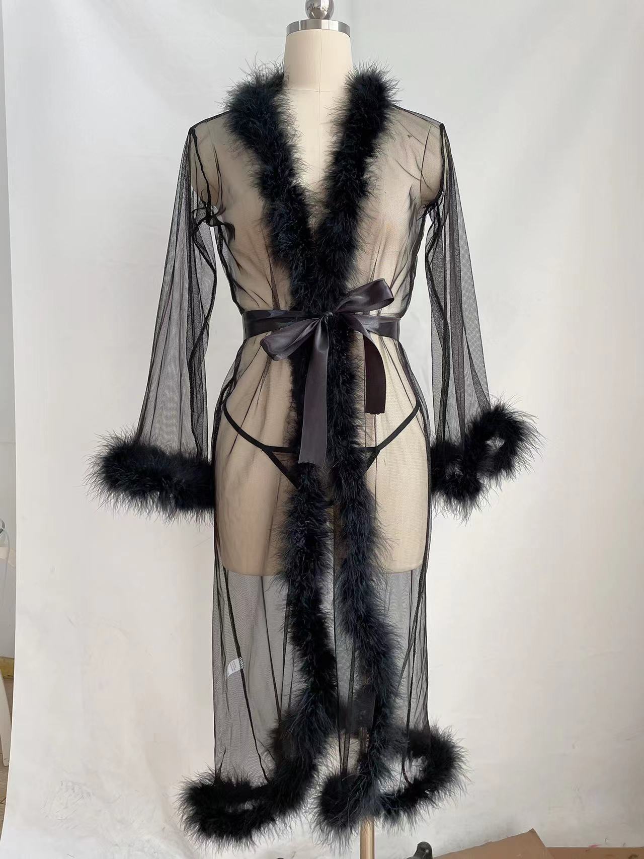 Long Robe Underwear Set For Women