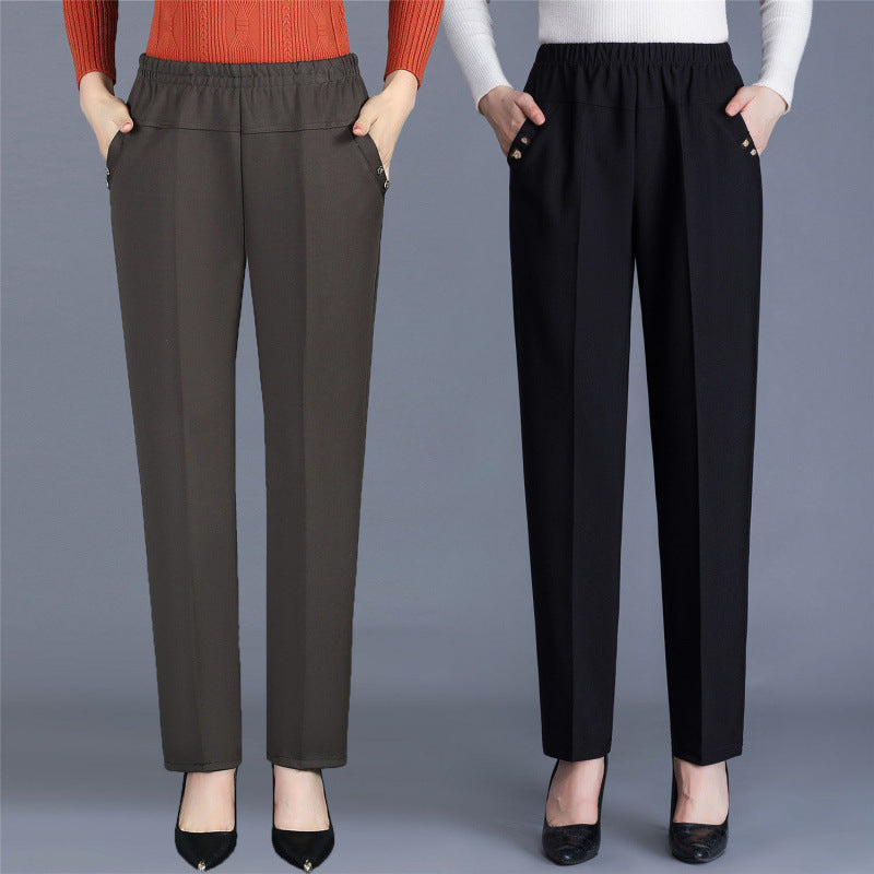 Spring And Autumn Middle-aged Mom Pants Straight-leg Trousers