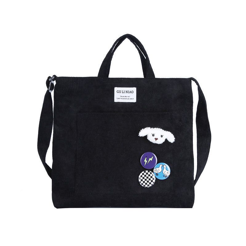 Women's Literary Large Capacity Messenger Canvas Bag