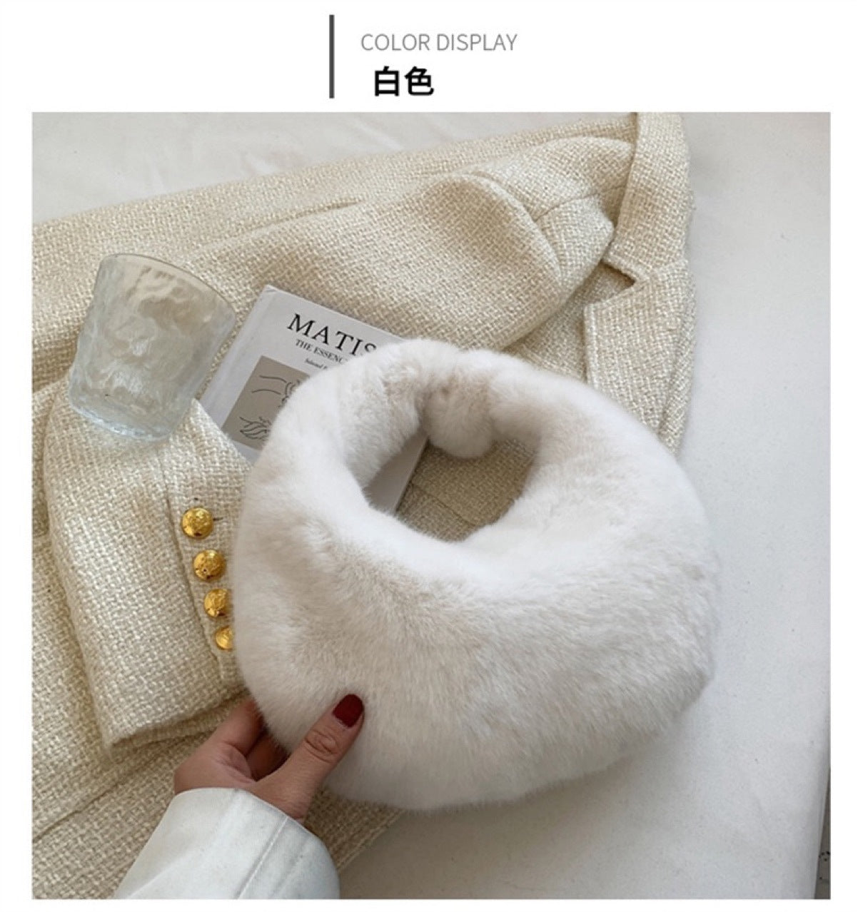 Plush Portable Dumpling Bag Fashion All-matching Daily