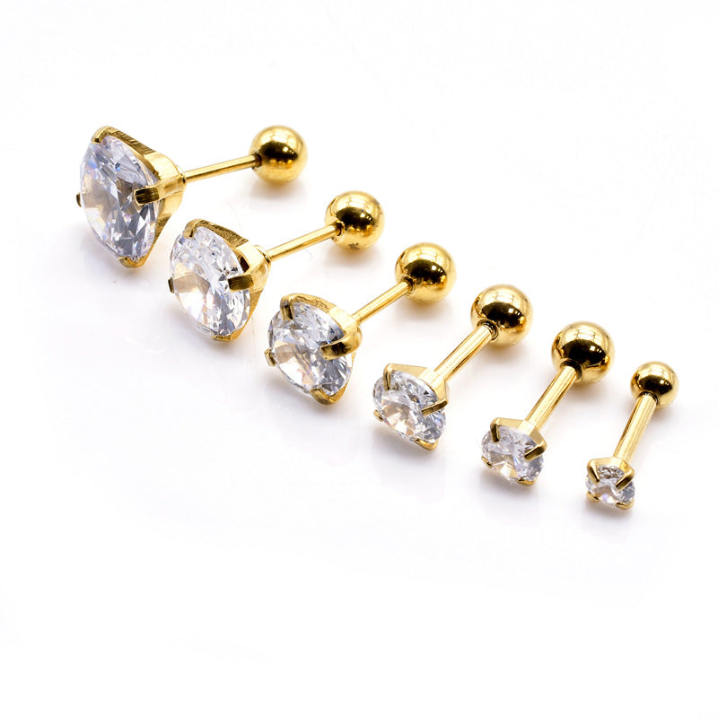 Artfully Crafted Needle-style Four-claw Fashion Earrings