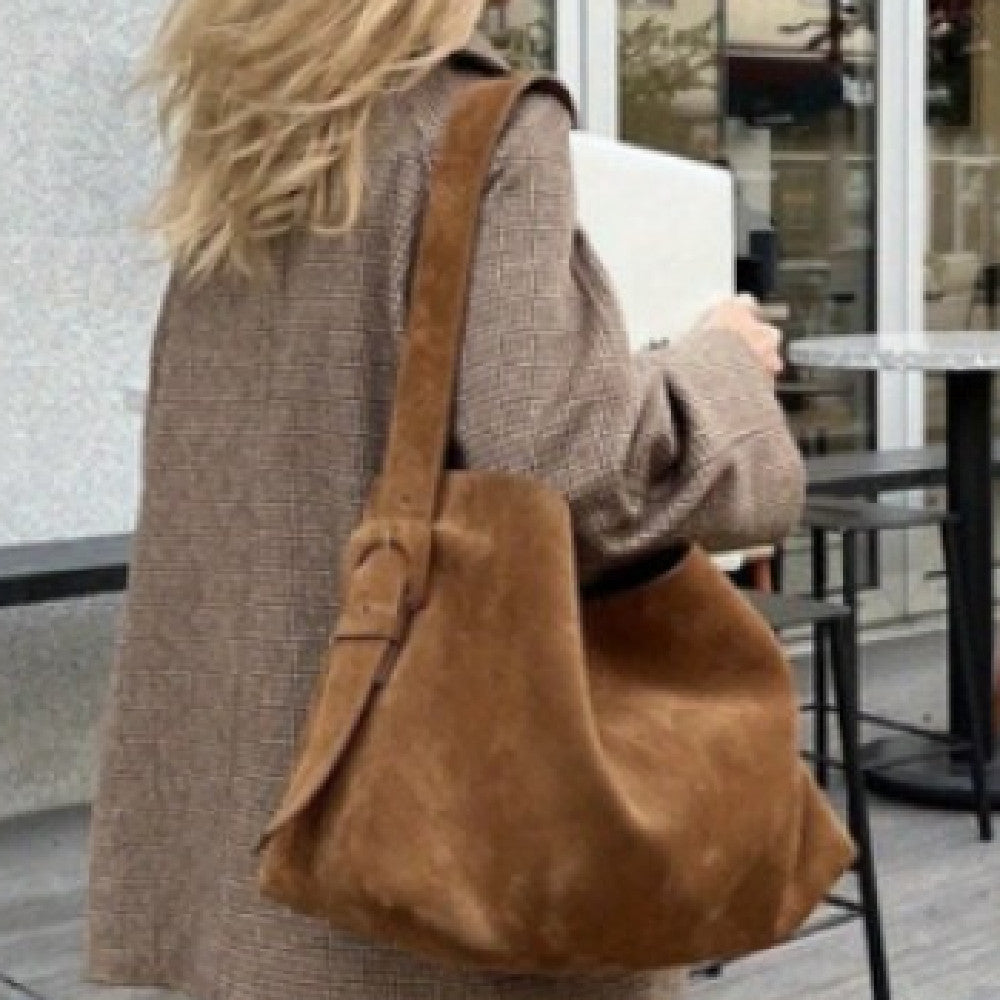 Women's Casual Suede Portable Bucket Bag