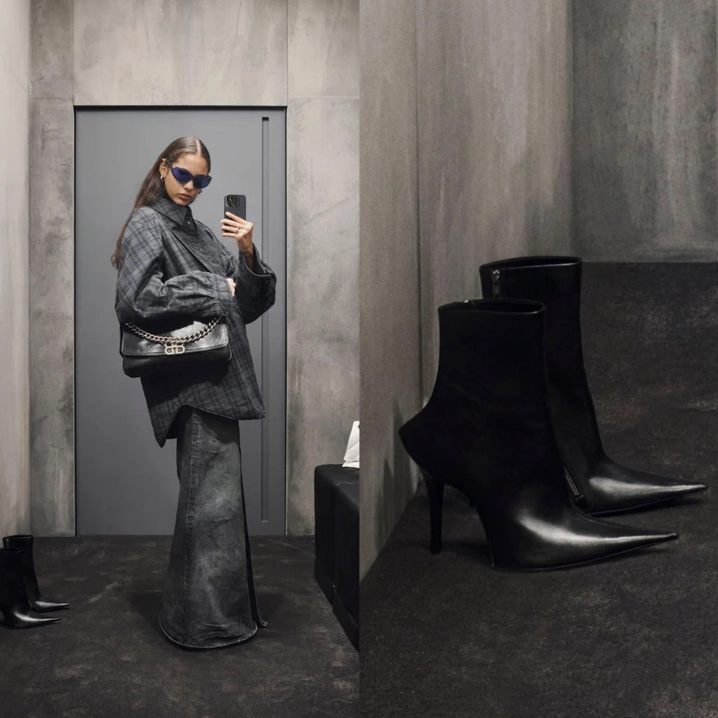 European And American New Style High-heel Pointed Toe Side Zipper