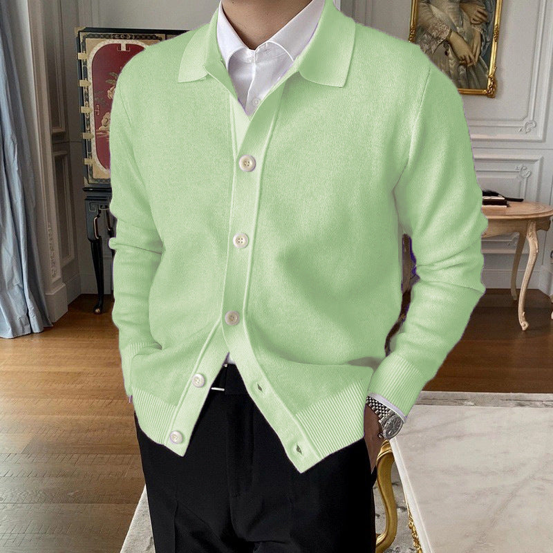 European And American Men's Button-up Knit Cardigan