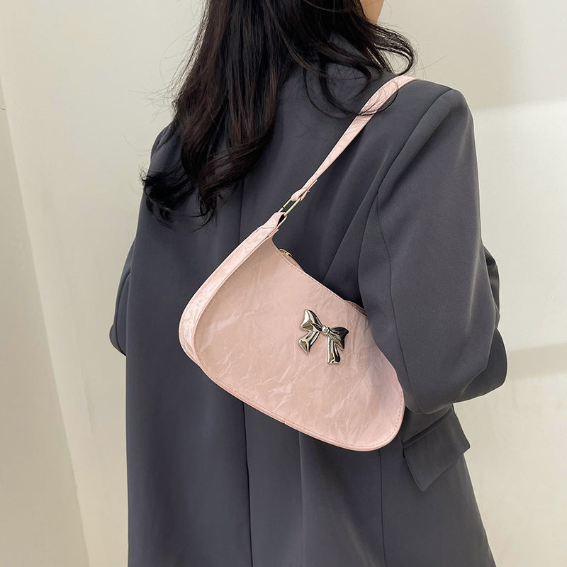 Pure Color Trendy Special-interest Design Butterfly Fashion Shoulder Bag