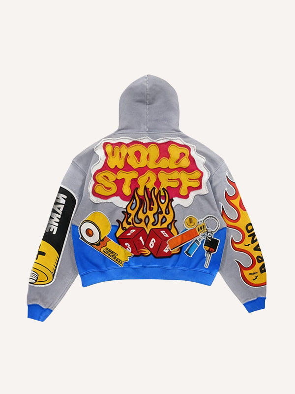 Printed Hoodie Abstract Pattern Hooded Couple Outfit