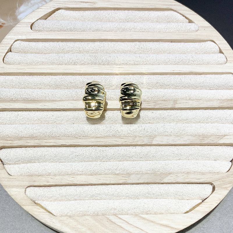 Irregular Wrinkled High-end Retro Style Earrings