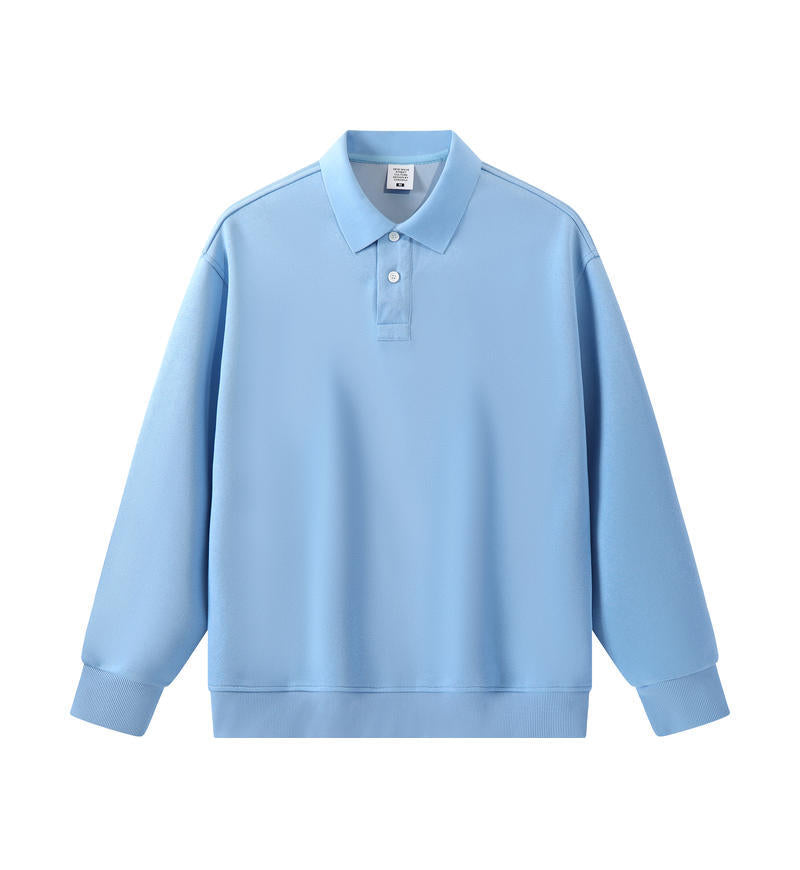 Loose Solid Color Couple Lapel Long Sleeve