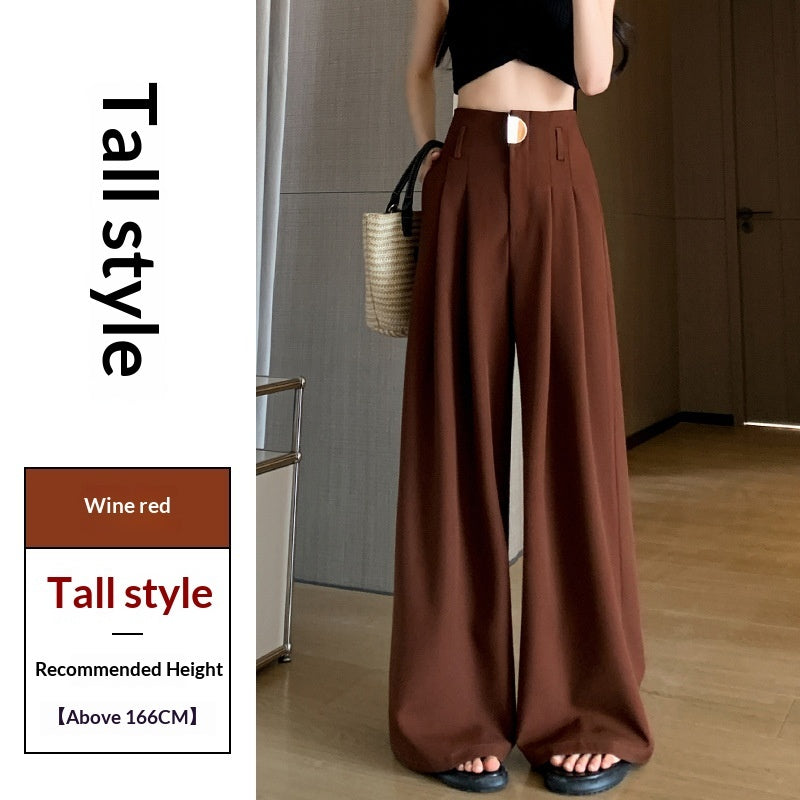 Women's Wide-leg Pants High-waisted Draped Loose Slim-fit Casual Straight