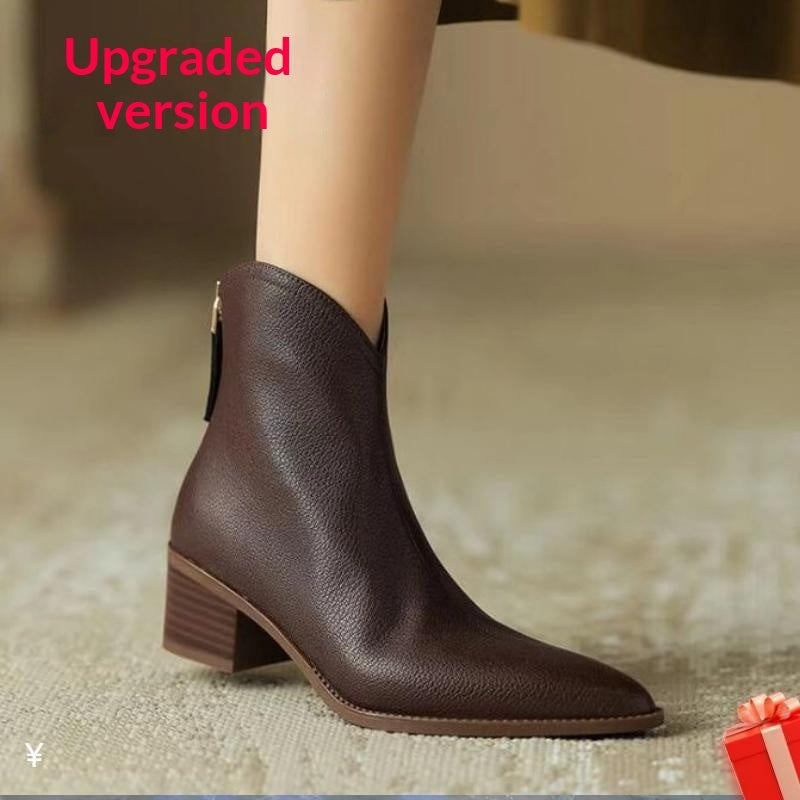 Brown French Short Boots For Women Spring And Summer