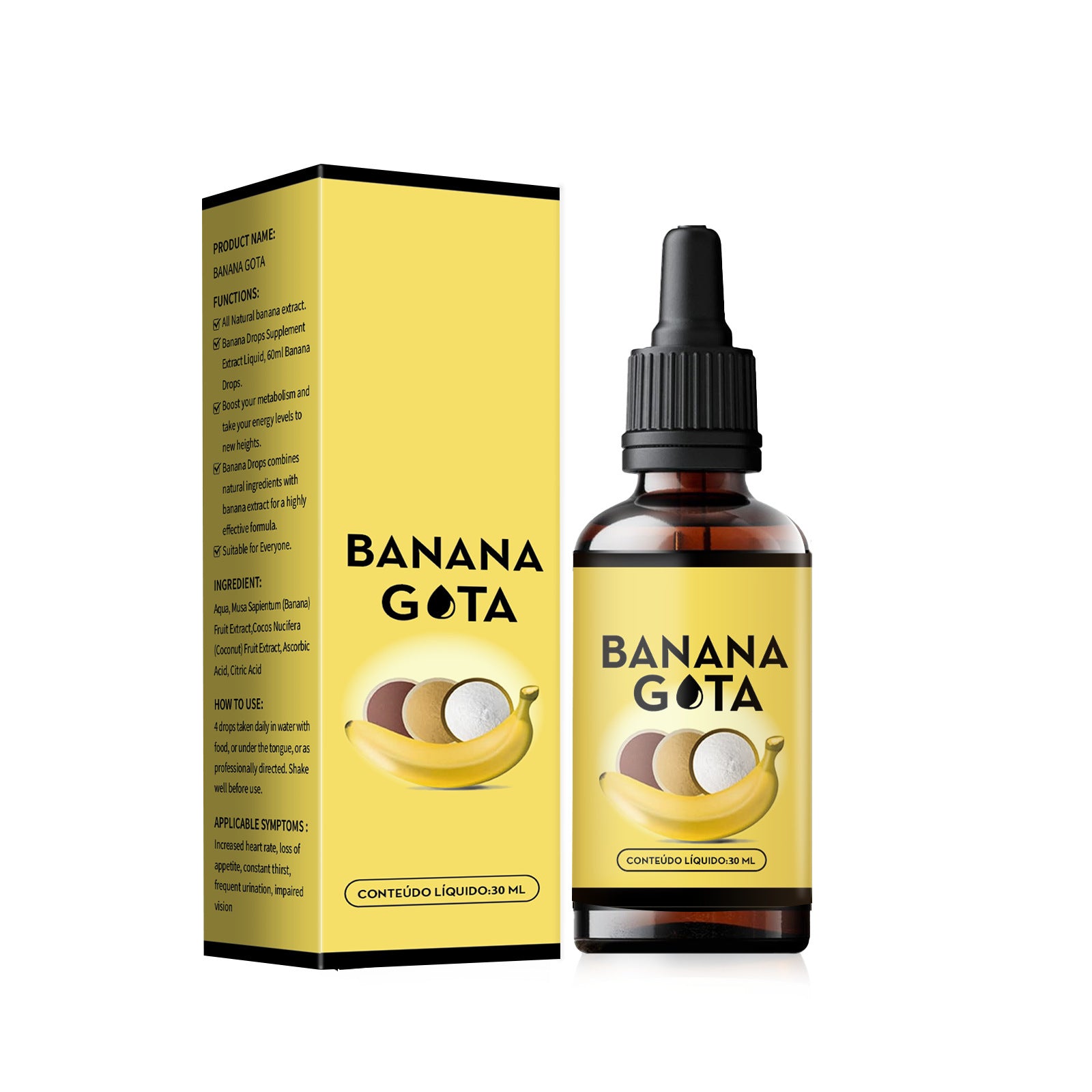 Health Boosting Body Shaping Supplement With Natural Banana Extract In Convenient Drop Form For Athletes