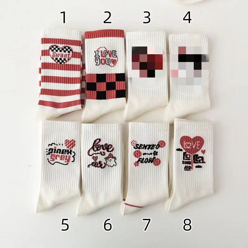 Autumn New All-matching Good-looking Mori Style Mid-calf Socks Women